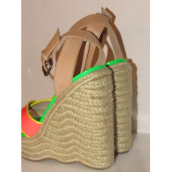 Enzo Angiolini Pink Yellow Green and Taupe Leather - Picture 9 of 12